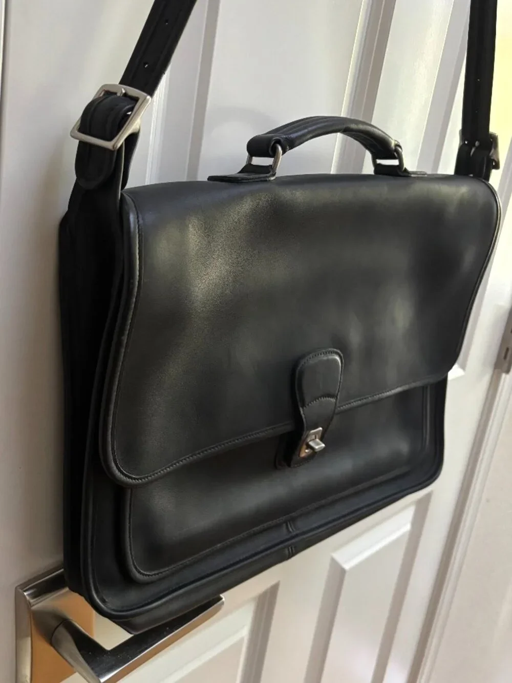 Vintage Black Leather Coach Metropolitan Briefcase N5180 | Coach